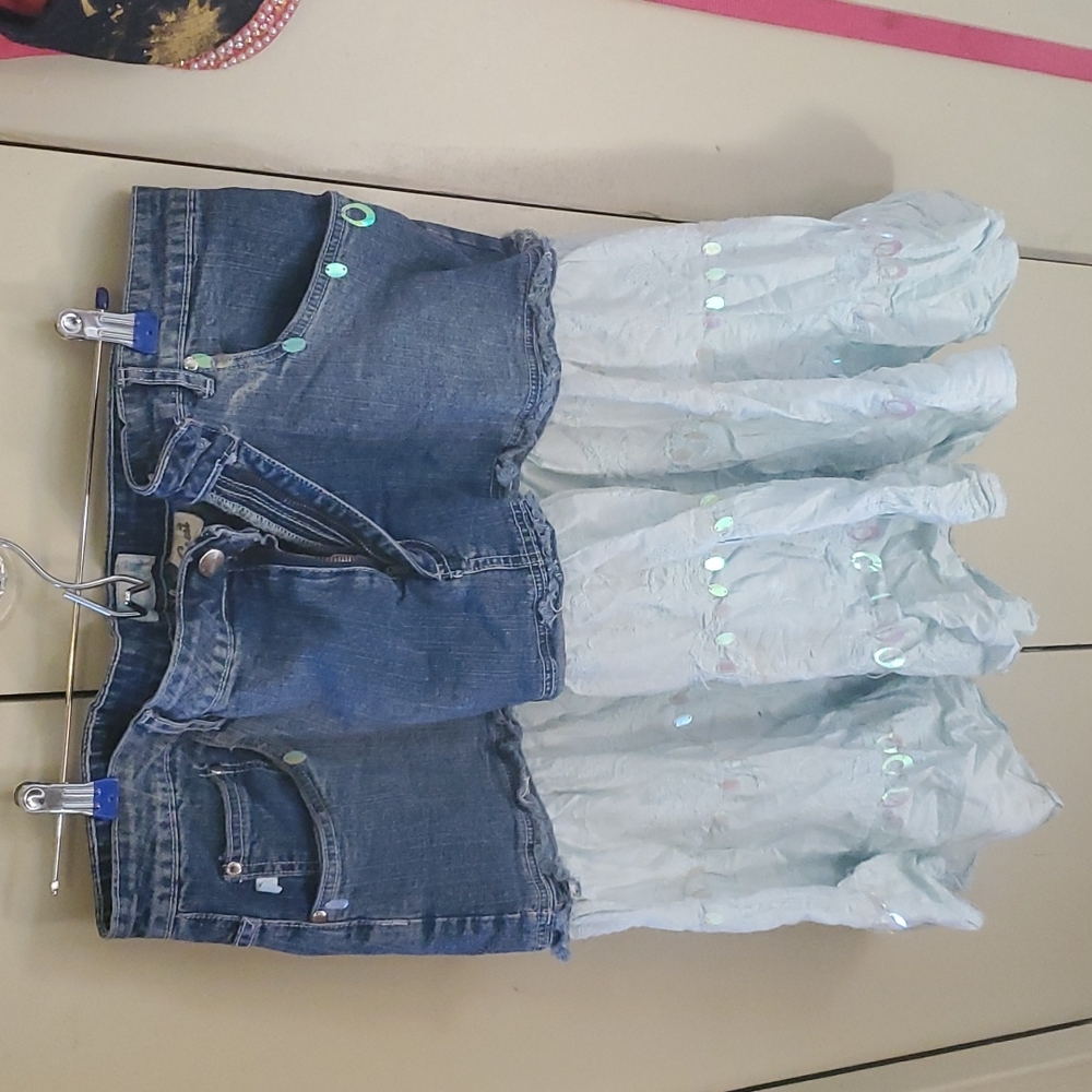 Crest Denim Skirt